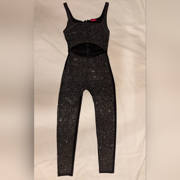 NWT Hot Miami Styles Sparkly Rhinestone Cut-Out Women's Jumpsuit - Picture 3 of 12